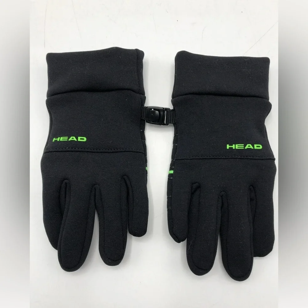 Kids HEAD Touch Screen Black Gloves with Neon Green Accent Medium